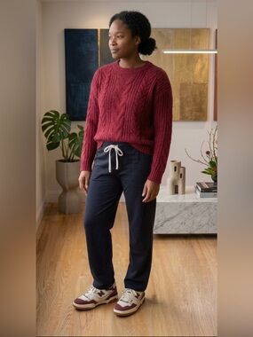 NWOT Pants Lands’ End Sz L (14-16) Soft Comfy, Warm, Black